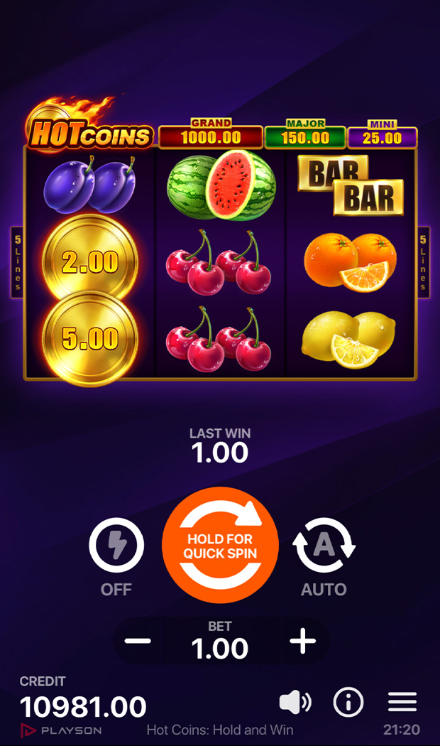 Hot Coins Hold and Win preview