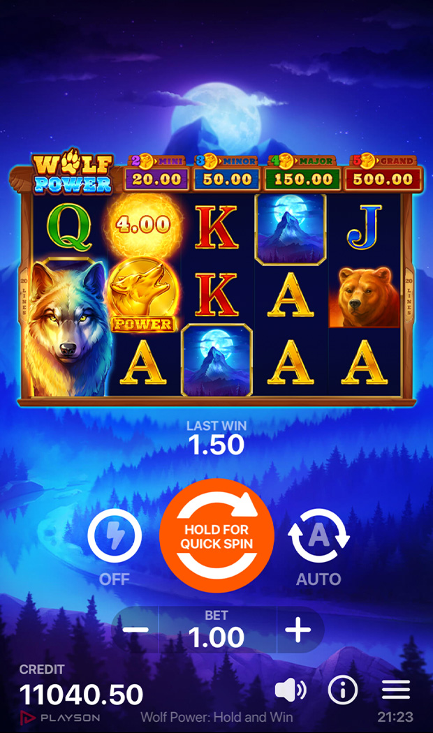 Wolf Power Hold and Win preview